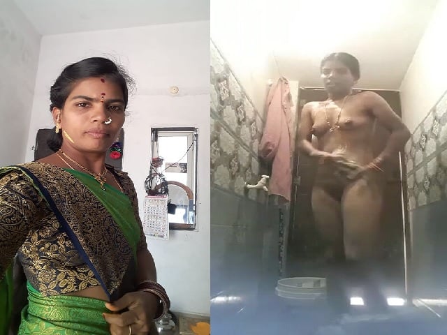 Mature village Hot bhabhi nude bath and dressing